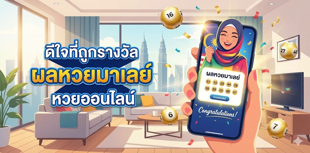 ดีใจที่ถูกรางวัล ผลหวยมาเลย์ หวยออนไลน์