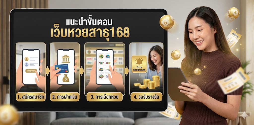 แนะนำขั้นตอน เว็บหวยสาธุ168 ตั้งแต่การสมัครสมาชิก, การฝากเงิน, การเลือกหวย และการรอรับรางวัล